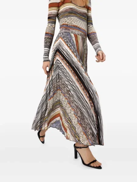 Rochie midi Missoni cu dungi până la genunchi de costum