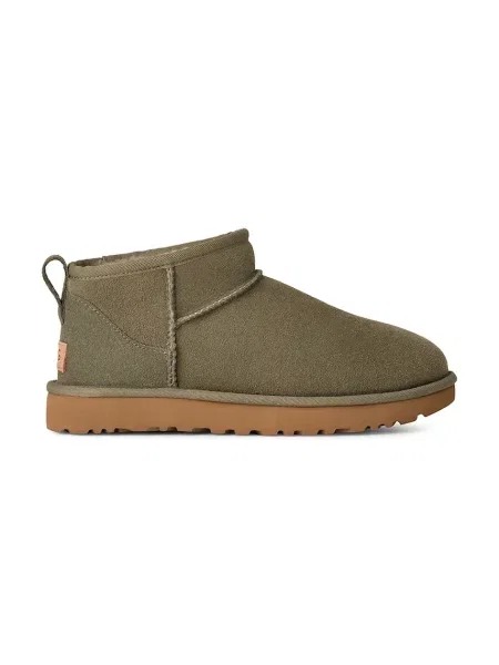 UGG cizme de zăpadă din piele întoarsă Classic Ultra Mini verde
