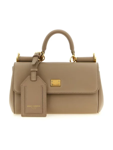 Torebka Dolce And Gabbana skórzana beżowa