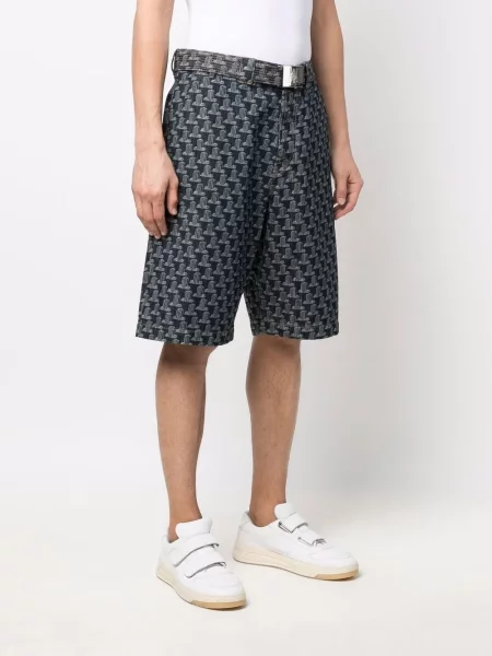 Bermudy Lanvin z nadrukiem niebieskie
