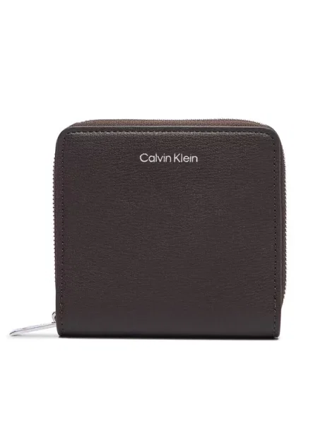 Piniginė Calvin Klein Foil Logo Medium Zip Around Tamsiai ruda