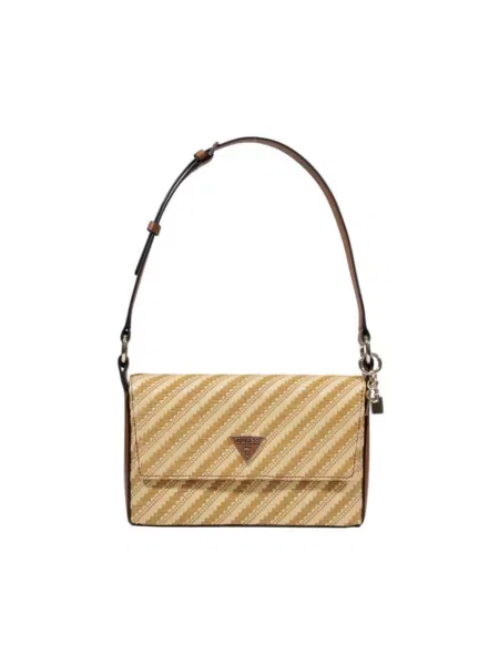 Lniana torebka Guess czarna