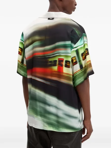 S límcem košile Msgm s potiskem černá