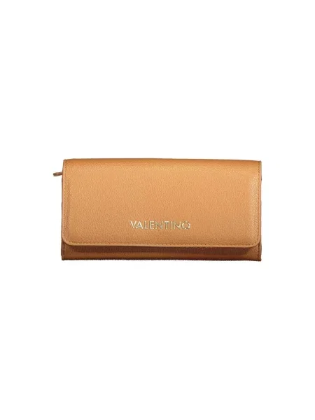 Lniany portfel Valentino Bags brązowy