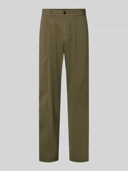 Chinosy o kroju straight fit z mieszanki bawełny model Boss Orange