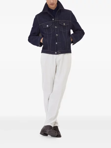 Polo Brunello Cucinelli κασμίρ μπλε