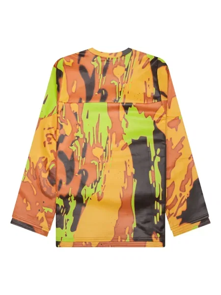 Tricou Pdf cu imagine cu model camuflaj lung portocaliu
