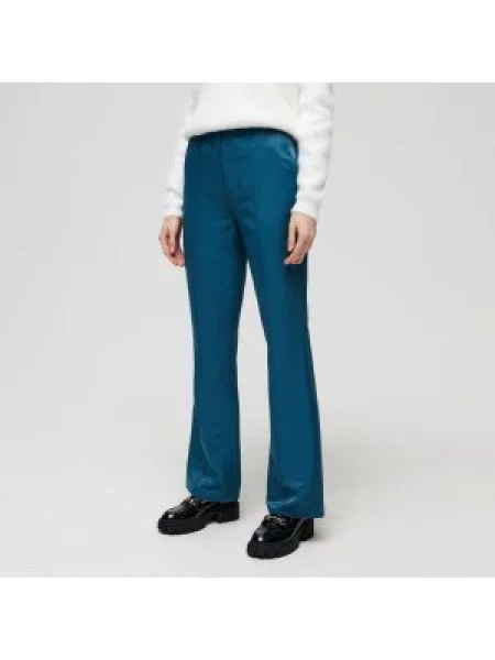 Sinsay Kalhoty high waist flare Tyrkysová