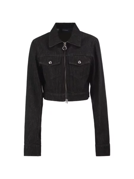 Decupat geacă de blugi Sportmax negru