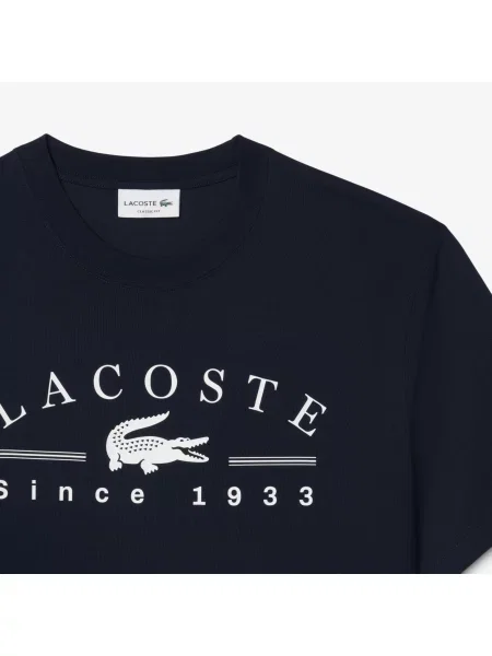 Lacoste Koszulka Z Nadrukiem Niebieski czarna