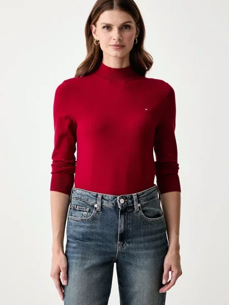Tommy Hilfiger Bluză cu gât roșu
