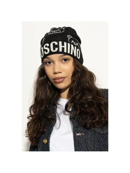 Czapka Moschino z logo czarna
