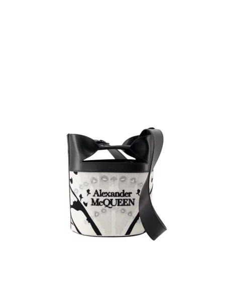 Kapelusz Alexander Mcqueen skórzany biały