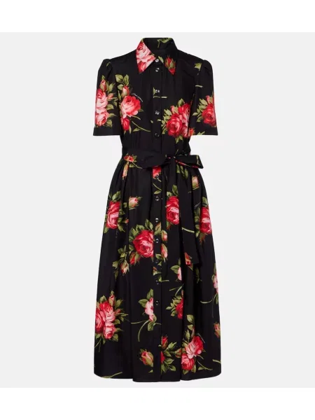 Rochie tip cămașă Dolce&gabbana cu model floral până la genunchi de costum negru