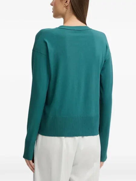 Cardigan Sisley cu decolteu în V verde