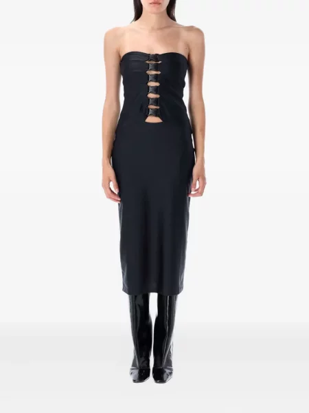 Rochie midi Coperni cu cataramă până la genunchi de costum negru