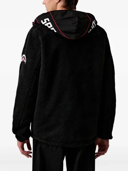 Hanorac cu glugă Sprayground din fleece negru