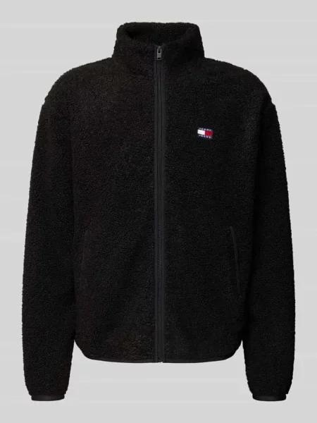 Bluza polarowa o regularnym kroju z wyszywanym logo Tommy Jeans czarna