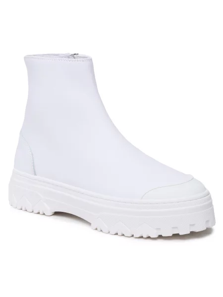 Škornji Patrizia Pepe Off White bela