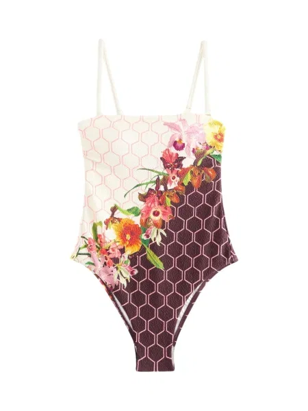 B by Ted Baker Costum de baie întreg ecru / mov închis portocaliu