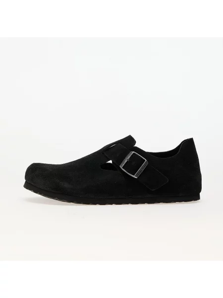 Birkenstock London Suede Leather Regular Fit Unisex Sandały Birkenstock Size: 8 czarny