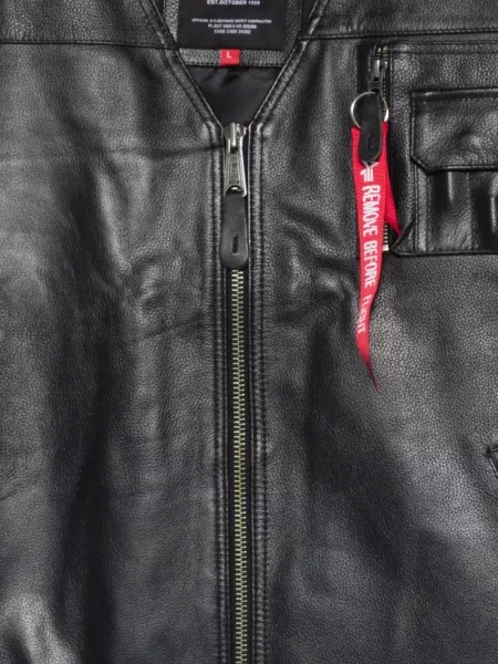 Kamizelka Alpha Industries skórzana czarna