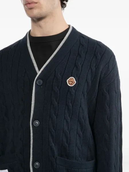 Cardigan Aape By A Bathing Ape cu broderie albastru