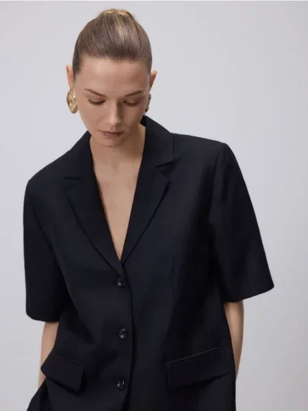 Reserved Лляний піджак чорний