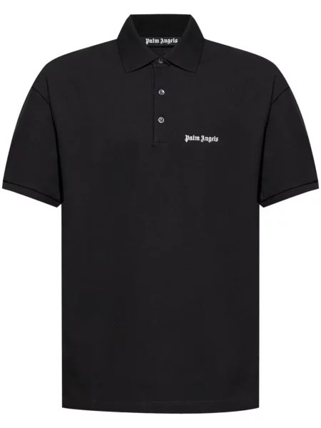 Haftowane polo Palm Angels czarne