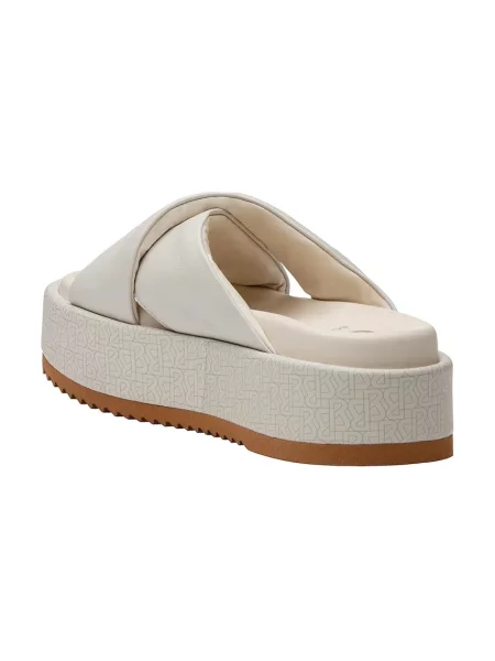 Кожаные шлепанцы Bogner на платформе бежевые