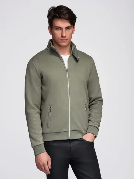 Jakna Ombre iz flisa s puli ovratnikom črna