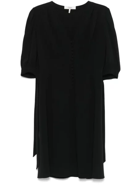 Rochie Chloé din crep de costum negru