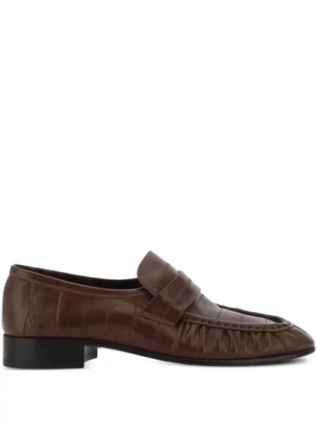 Pantofi loafer The Row din piele maro