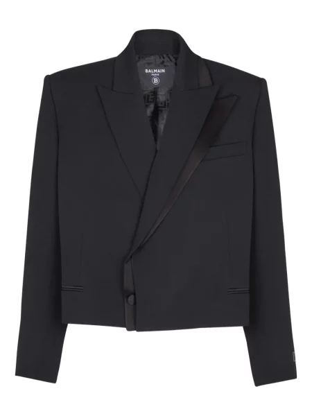 Sacou Balmain de lână negru