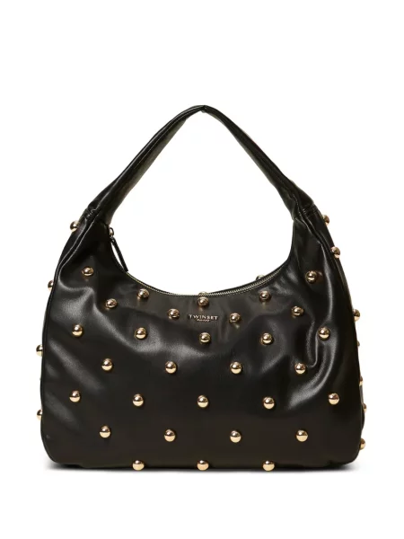 Τσάντα shopper Twinset με καρφιά μαύρο