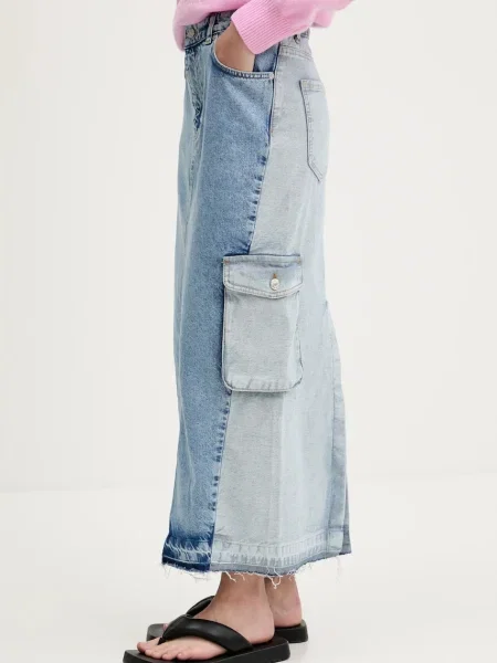 Moschino Jeans fustă jeans maxi creion albastru