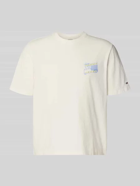 T-shirt o kroju regular fit z czystej bawełny model Tommy Jeans biała