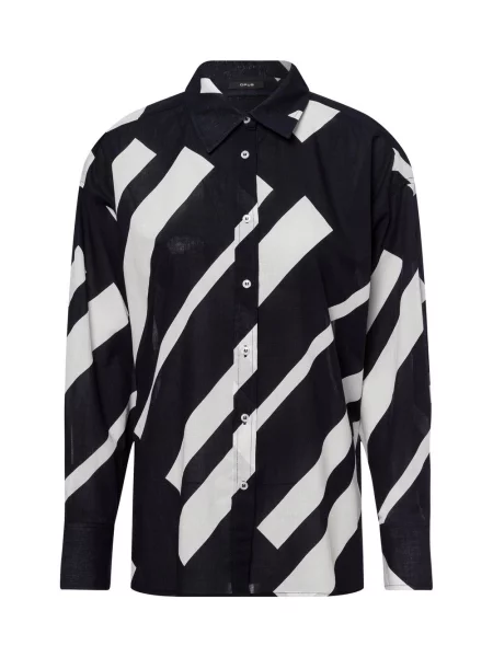 Opus bluzka koszulowa Fenlo Stripe Kobiety czarny|biały wzorzysty 36 biała