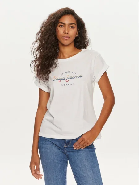 Тениска Pepe Jeans EVETTE бяло