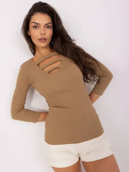 Bluză Fashionhunters bej