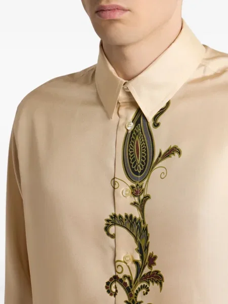 Cămașă Etro de mătase cu imagine cu model paisley