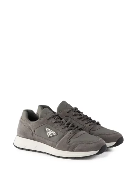 Sneakerși Prada din piele de căprioară gri