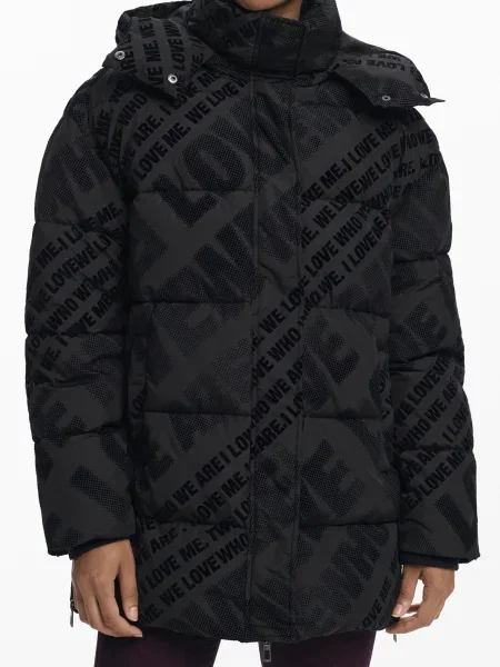 Desigual geacă CADERA FLOCK de iarna negru