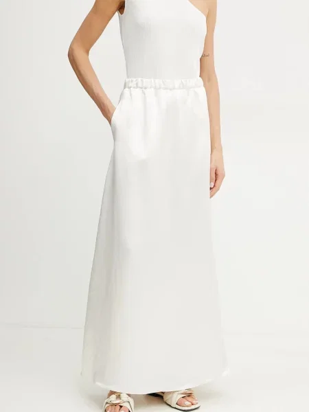 MM spódnica beżowy maxi prosta biała