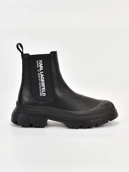 Karl Lagerfeld ghete scurte pentru bărbați din piele Trekka negru