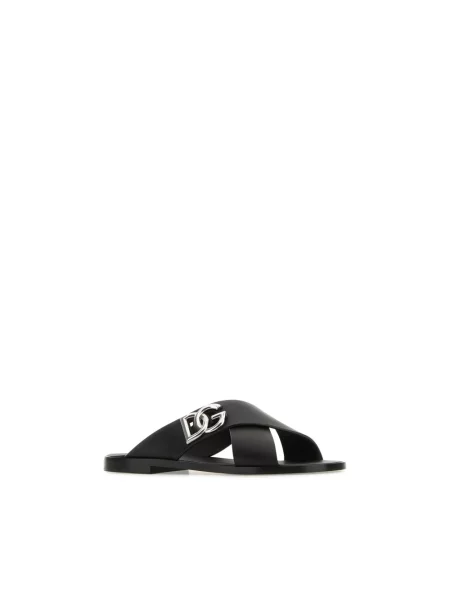 Klapki Dolce And Gabbana z logo czarne