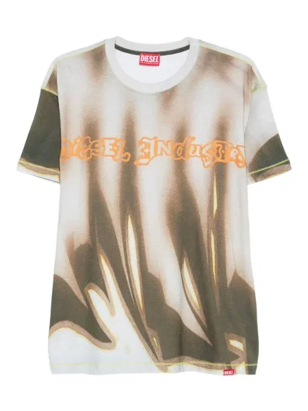 Тениска Diesel с принт зелено