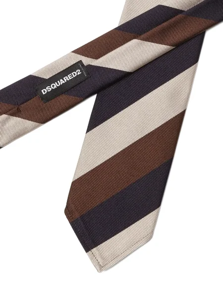 Cravată Dsquared2 de mătase cu dungi maro
