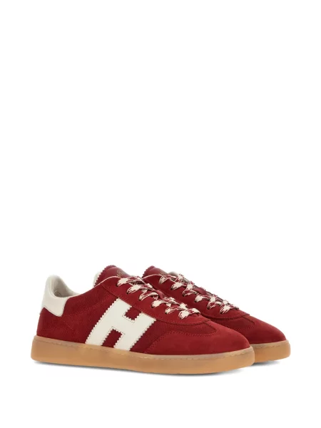 Sneakerși Hogan din piele de căprioară roșu