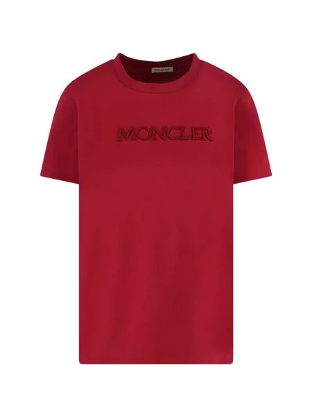 Tricou Moncler cu broderie roșu